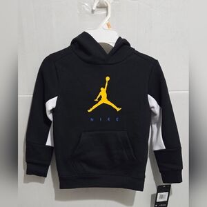 Nike Jordan Jump Man Boys Size 4 Years Black Hoodie Pullover Sweater